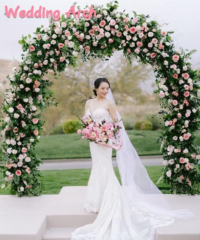 Queension Metal Arch Backdrop Stand 7Ft Wide 7.7Ft High, Wedding Arch Frame - Image 7