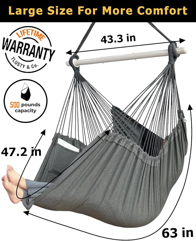 XXL Hammock Chair Hanging Rope Swing - Image 3