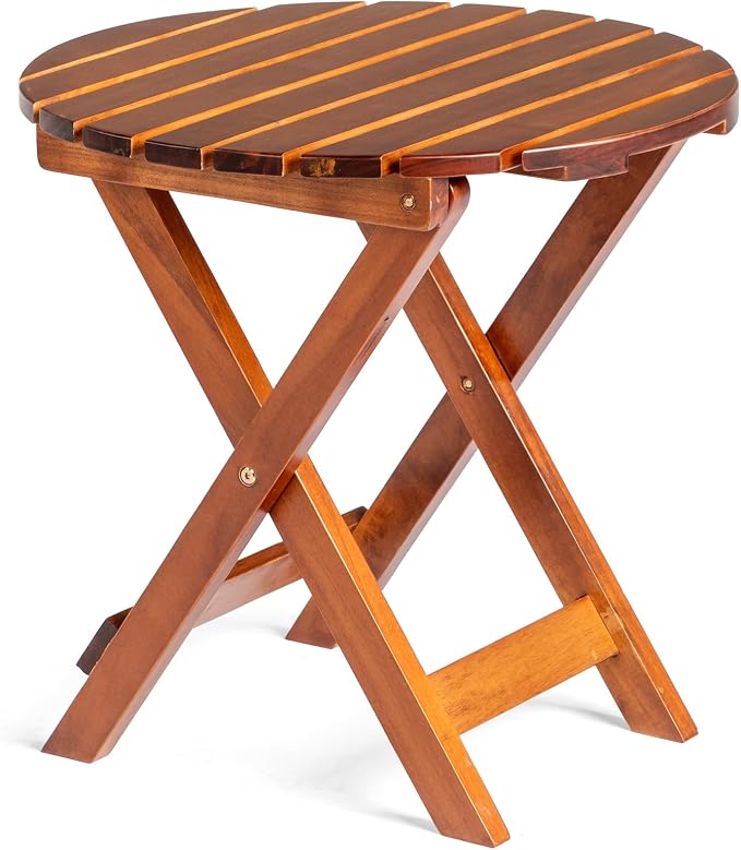 Outvita Wood Folding Side Table, Portable & Lightweight Compact Wooden Side by Outvita