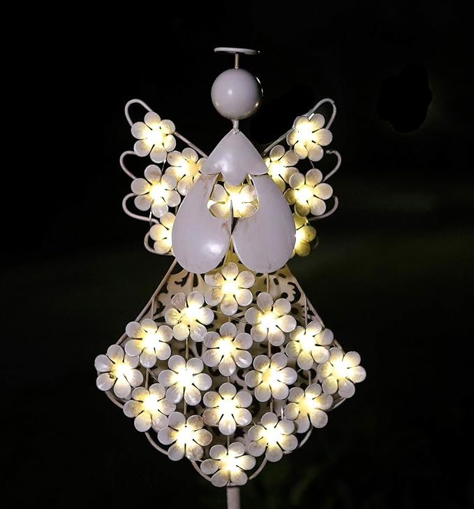 Solar White Angel Garden Stake Lights by WSgift