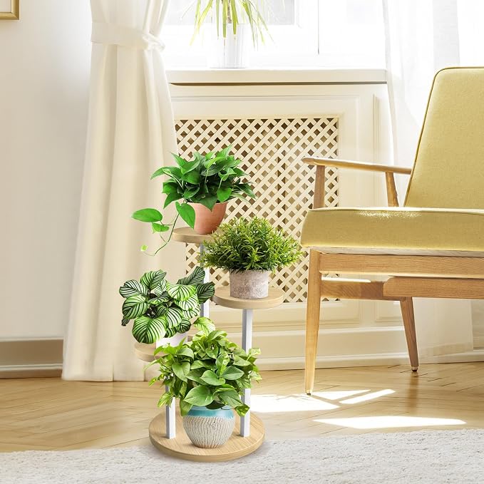 GEEBOBO 3 Tier Plant Stand Indoor, Metal Wood Plant Stands - Image 7