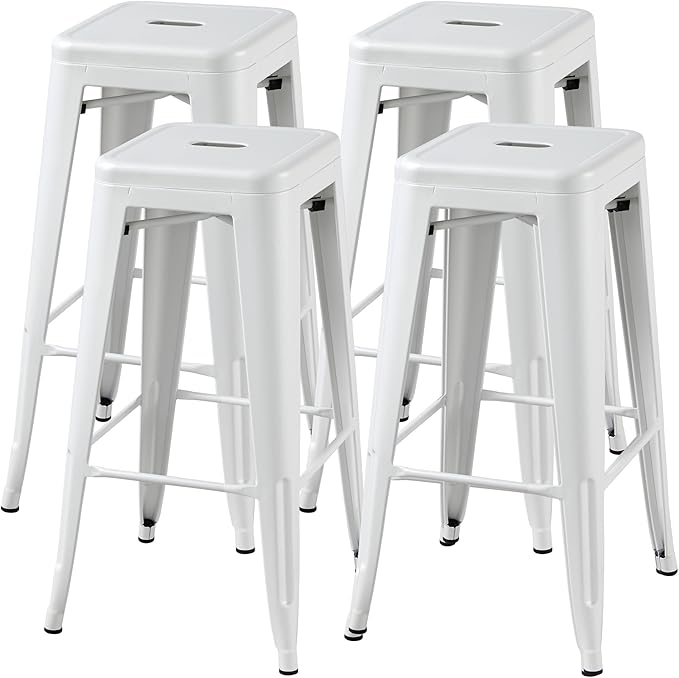 Yaheetech 30 Inch Metal Bar Stools Set of 4, Bar Height Backless Bartools by Yaheetech