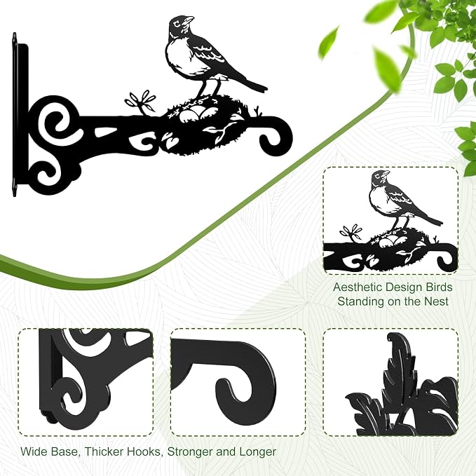 2-Pack Aesthetic Plant Hanger Indoor and Outdoor – 10 Inch Metal Hanging Plant - Image 5