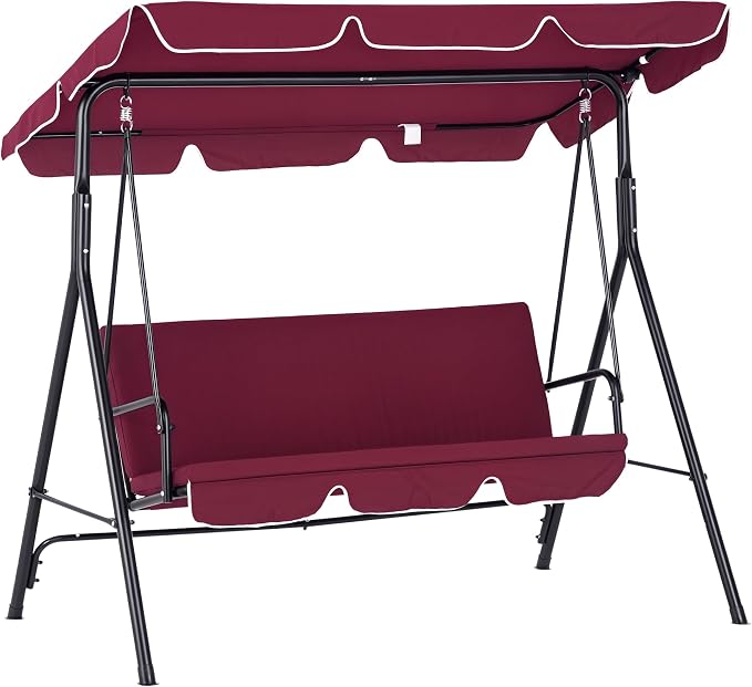 Outsunny 3-Seat Outdoor Patio Swing Chair by Outsunny