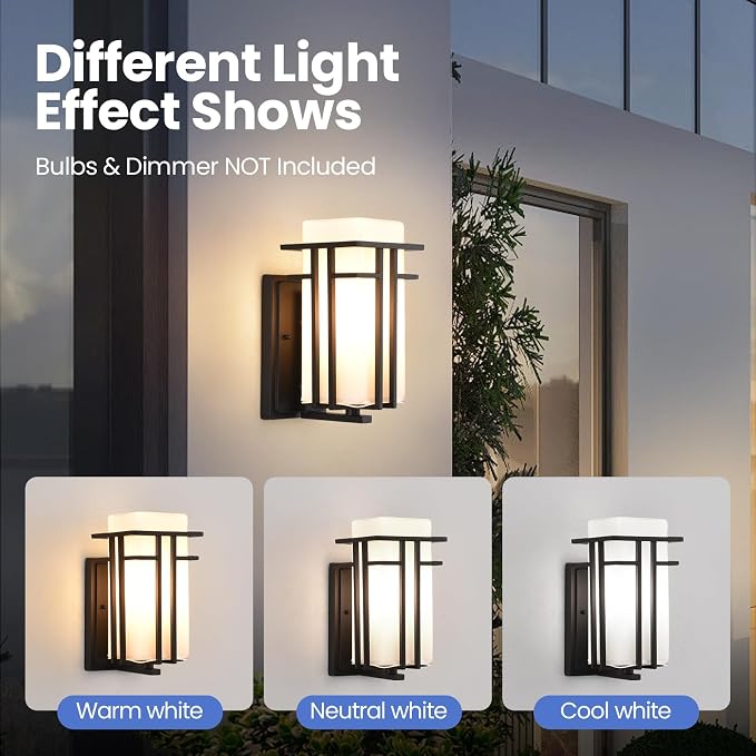 Outdoor Wall Sconce, Waterproof Exterior Lights Wall Mount, Anit-Rust Outdoor - Image 7