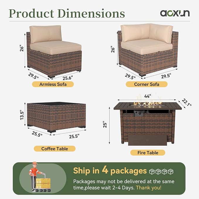 Aoxun 12 Piece Patio Furniture Set - Image 7