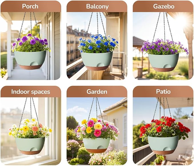 Hanging Planter for Indoor Plants, 10 Inch Self-Watering Hanging Planters - Image 6