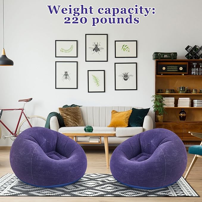 Realspring Inflatable Bean Bag Chairs Outdoor Blow up Camping Chairs Inflatable - Image 4