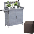 GarveeLife Outdoor Potting Bench Table, Outdoor Garden Wooden Potting Bench by GarveeLife