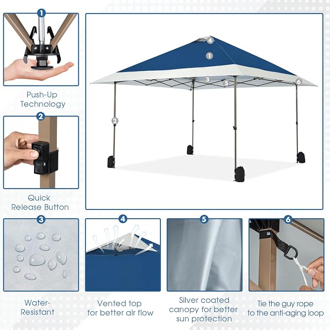 OUTDOOR LIVING SUNTIME 13x13 Instant Easy Pop Up Canopy, Portable Commercial - Image 4