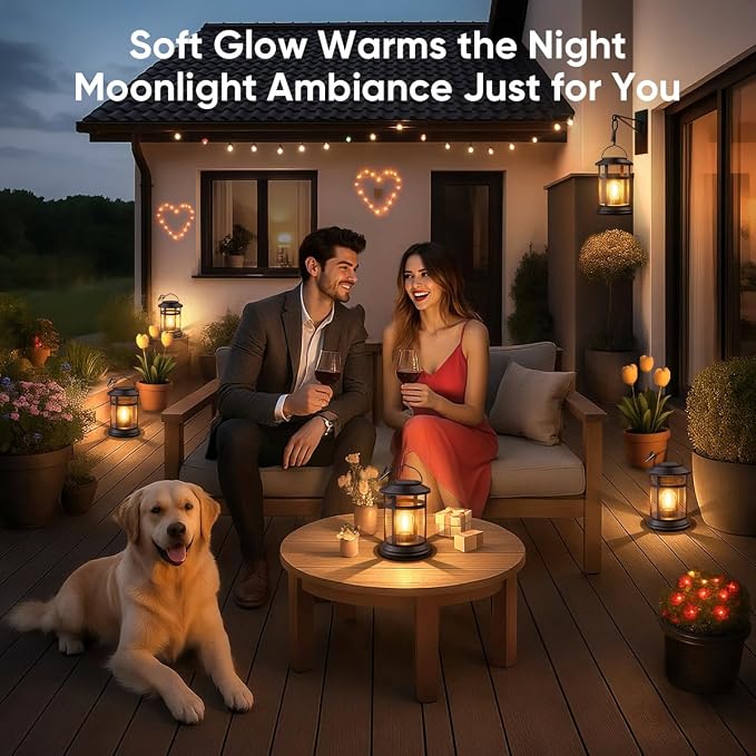 Solar Lanterns Outdoor Waterproof: 2 Pack Hanging Solar Lights - Image 5