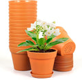 4 inch Small Plastic Nursery Pots, 16 Pack Plant Pots by Meowell