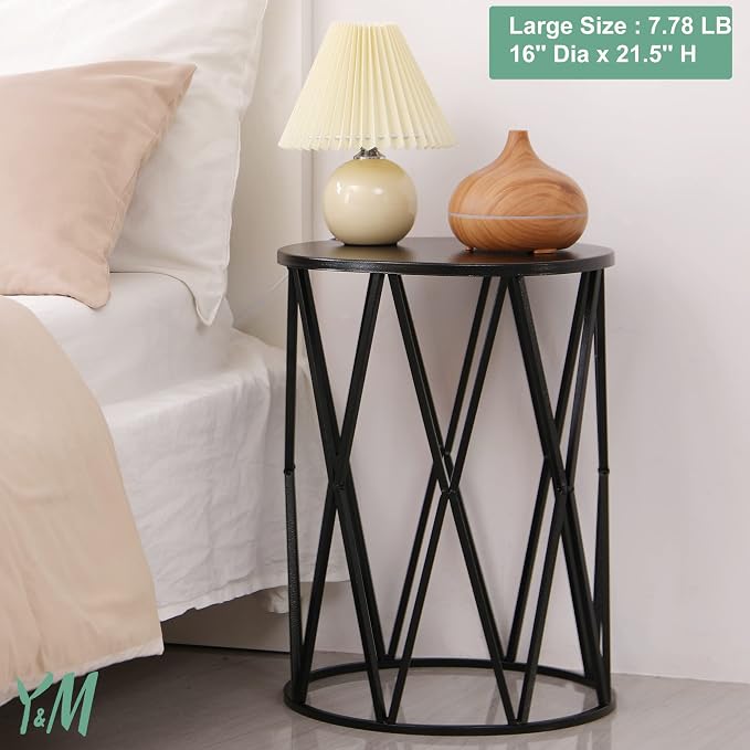 Y&M Set of 3 Metal Round Coffee Accent Table, Side Table End Table - Image 4