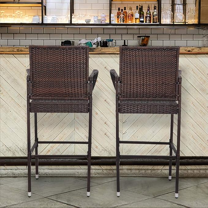 VINGLI Outdoor Bar Stools Set of 2 - Image 5