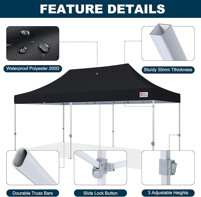 MASTERCANOPY Pop Up Canopy Tent Commercial 10x20 Instant Shelter - Image 3