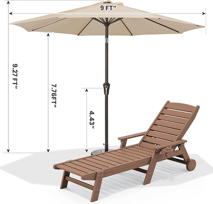 SERWALL Patio Chaise Lounge Chair Set of 2 - Image 3
