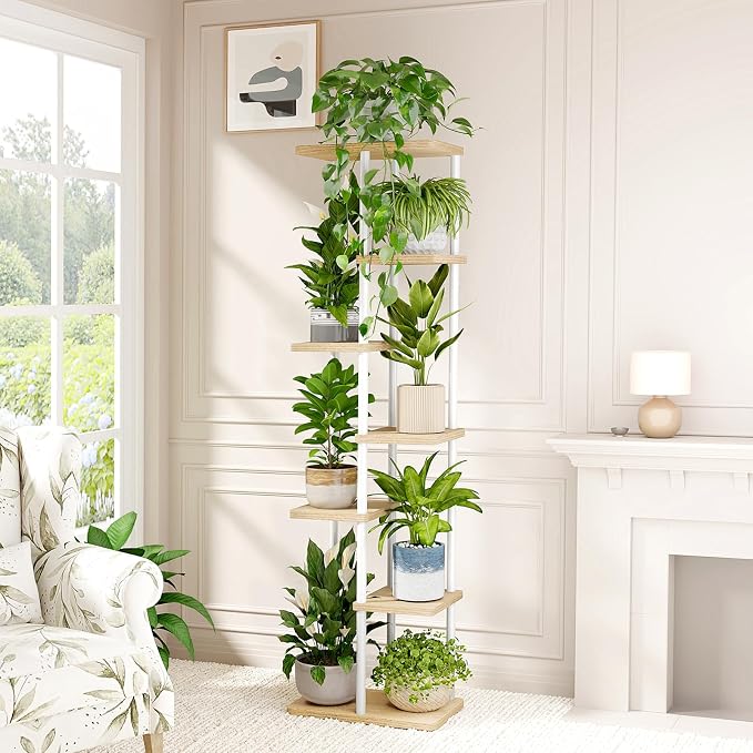 Bamworld Tall Plant Stand Indoor, 7 Tier Plant Shelf - Image 2