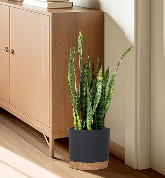 kubvici Plant Pots for Indoor Plants, 2 Pack 10 Inch Plant Pot Plastic Flower - Image 6