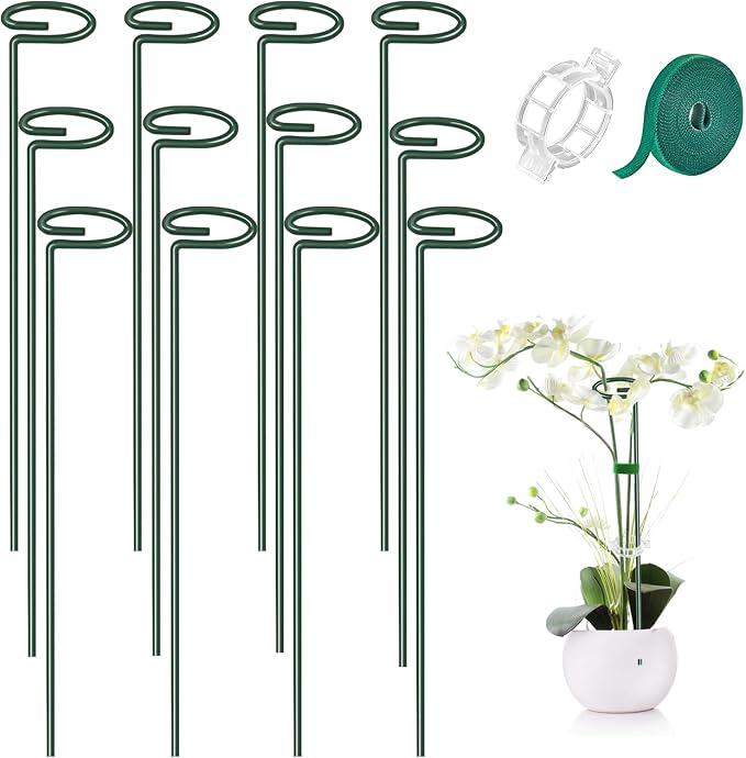 MAFONE 12 Pack 16inch Plant Support Stakes, Plant Stick Garden Single Stem by Unknown