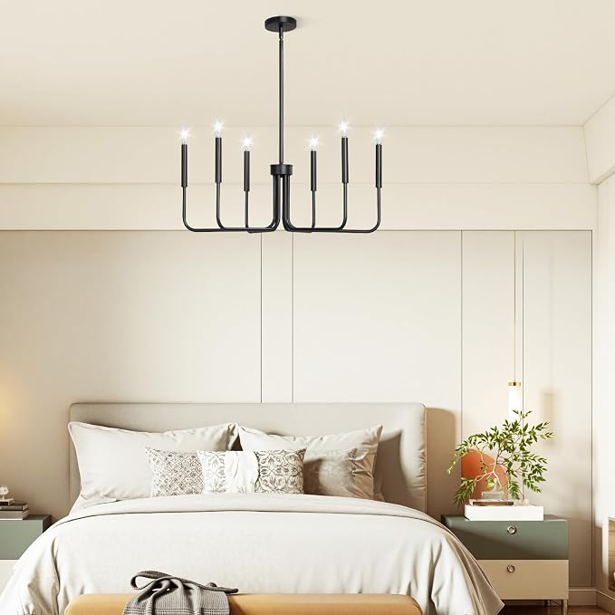 VEVOR 6-Light Chandelier, Metal Farmhouse Chandelier, Adjustable Height - Image 8