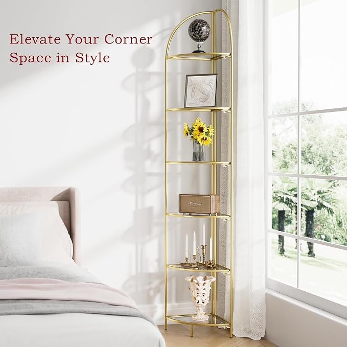 Crofy Foldable 6 Tier Corner Shelf, Metal Corner Plant Stand - Image 4