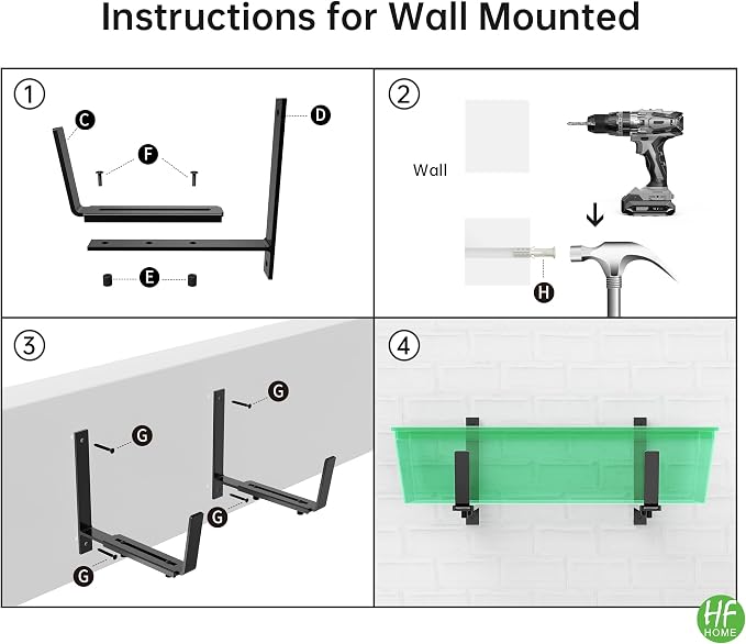 HFHOME 6PCS Adjustable Planter Box Brackets, Brackets - Image 8