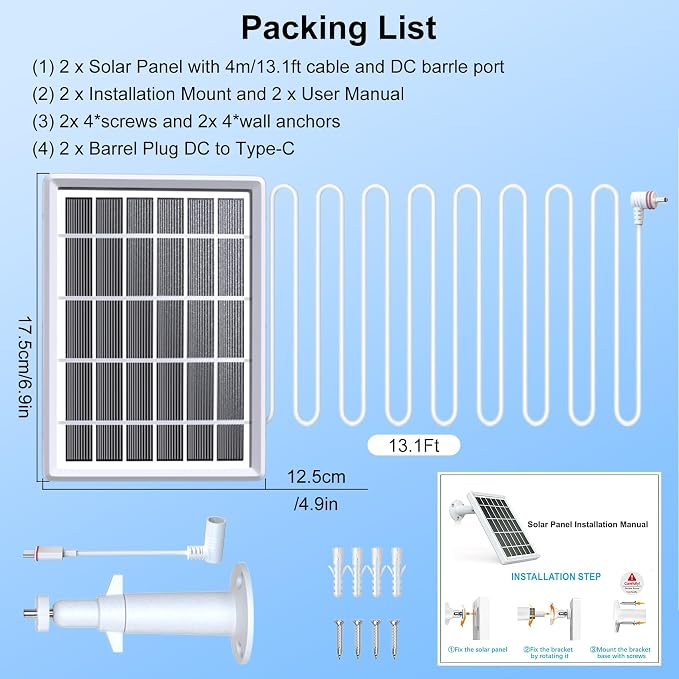 Solar Panel Charger for Ring Camera，Spotlight Cam Plus/Pro and Stick Up Cam - Image 7