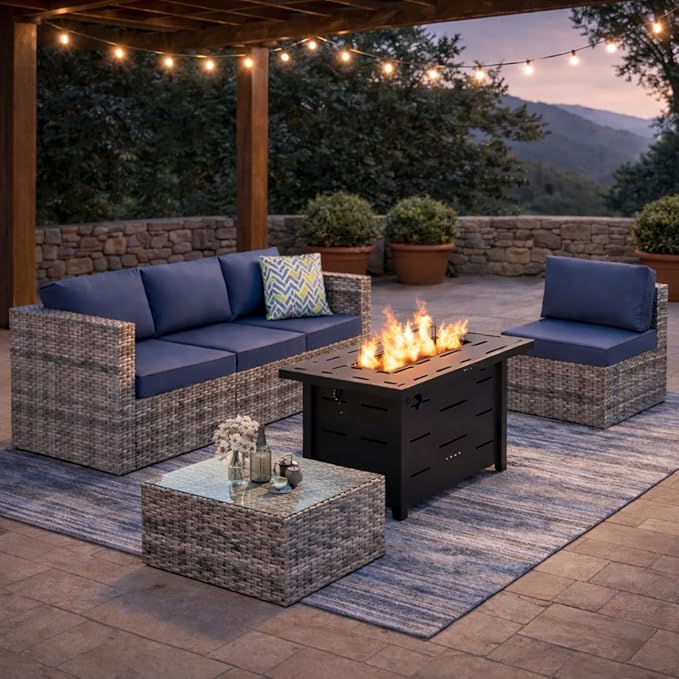 JAMFLY Patio Furniture Sets, 6-Piece Outdoor Patio Furniture by JAMFLY