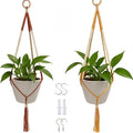 feedee 2 Pack Plant Hanger Indoor, Hanging Plant Holder, Macrame Plant Hangers by Feedee
