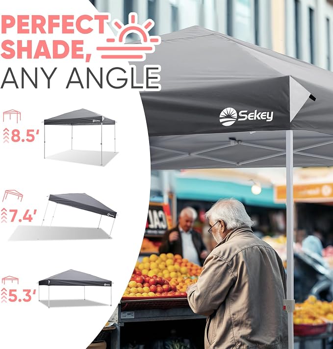 Sekey 10x10 Instant Pop Up Canopy – One Push Setup Easy Up Gazebo; 99% UV - Image 5