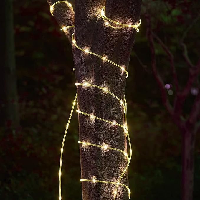 RUICHEN Solar Rope Lights Outdoor String Lights, 16.5 Ft 50 LED Tube Light - Image 6