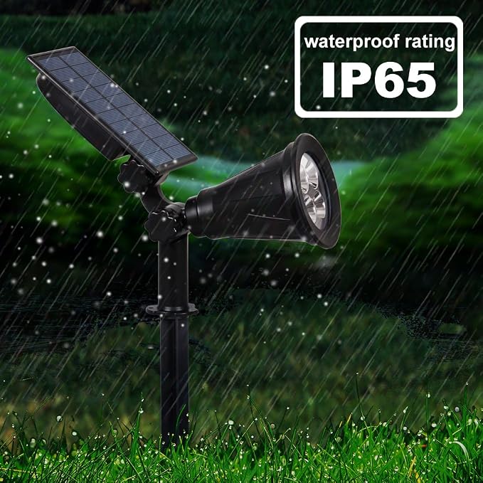 T-SUN Blue Solar Spotlights, Outdoor Waterproof Auto ON/Off Adjustable Garden - Image 5