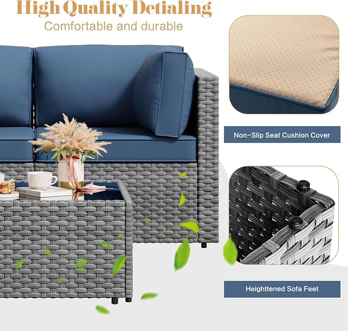 JAMFLY Patio Furniture Sets, 5-Piece Outdoor Patio Furniture - Image 4