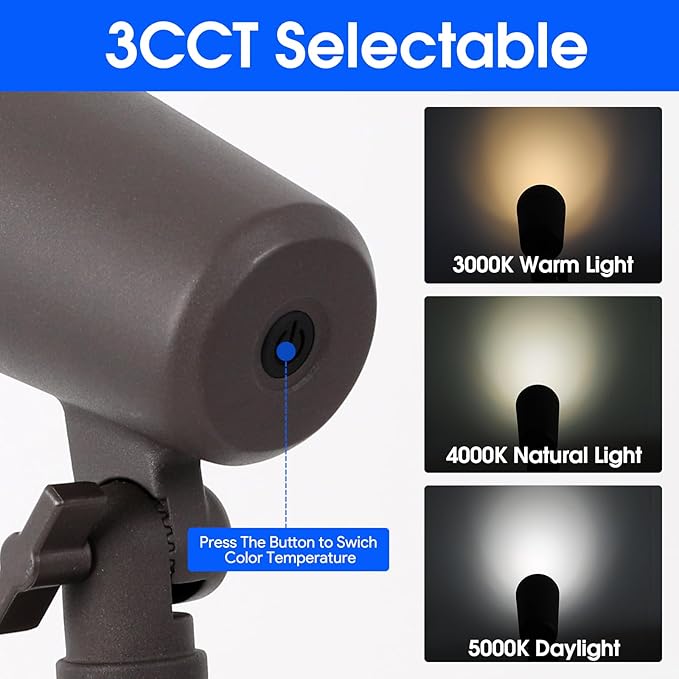 3CCT LED Landscape Lights with Connectors, 12V Low Voltage, 3000K/4000K/5000K - Image 3