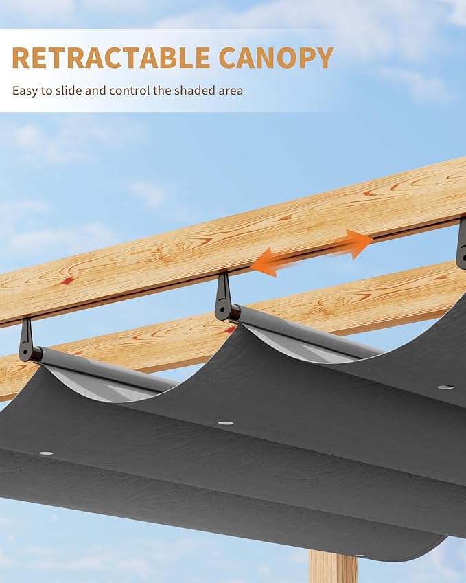 10x10 Ft Aluminum Pergola Outdoor Pergola - Image 5