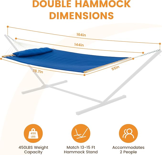 Lazy Daze 12 FT Double Quilted Fabric Hammock - Image 2