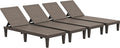 JUMMICO Patio Chaise Lounge Chair Set of 4 Outdoor PE Waterproof Adjustable by JUMMICO