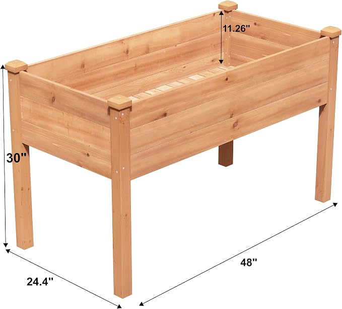 BIRASIL Outdoor Raised Garden Bed, Wood Planter Box - Image 2