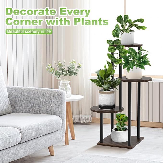 Plant Stand Indoor, 4 Tier Thickened Metal Corner Plant Shelf - Image 4