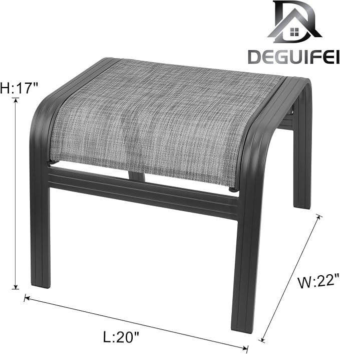 Patio Outdoor Ottoman Footstools Assembled Aluminum Footrest Side Table Small - Image 3