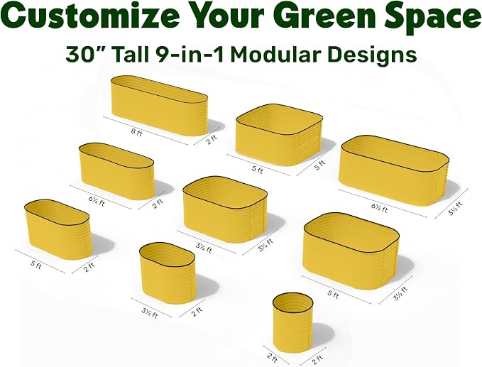 9-in-1 Galvanized Raised Garden Beds Outdoor // 8×2×2.5 ft Modular Planter - Image 2