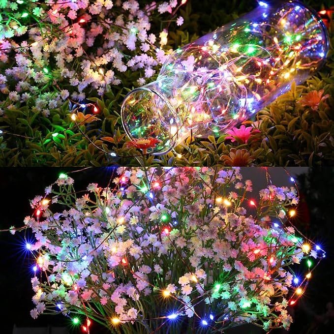 Brizled 2 Pack Each 200 LED 66ff Multicolor Solar Christmas Lights, Colored - Image 7