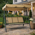 Kozyard 3-Person Outdoor Canopy Porch Swing Chair, Breathable Textilene Armrest by Kozyard