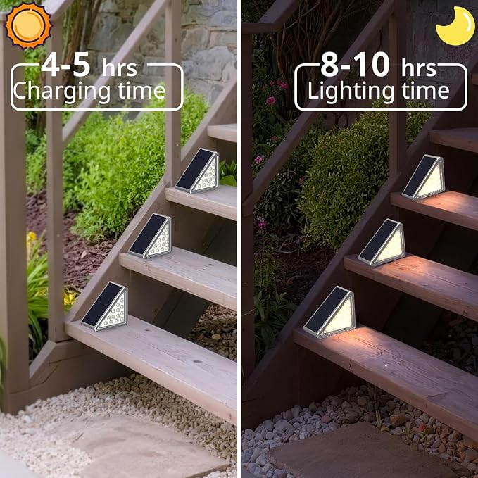 Solar Step Lights Outdoor Stair Light, Deck Lights Outdoor Powered IP65 - Image 5