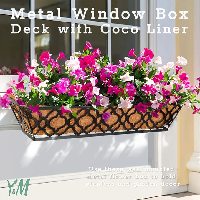 Y&M 2Pcs 24" Trough Coco Fiber Replacement Liner, Pre-Formed Window Deck Coco - Image 7
