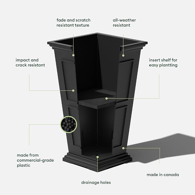 Veradek Fairmont Tall Plastic Planter - Image 2