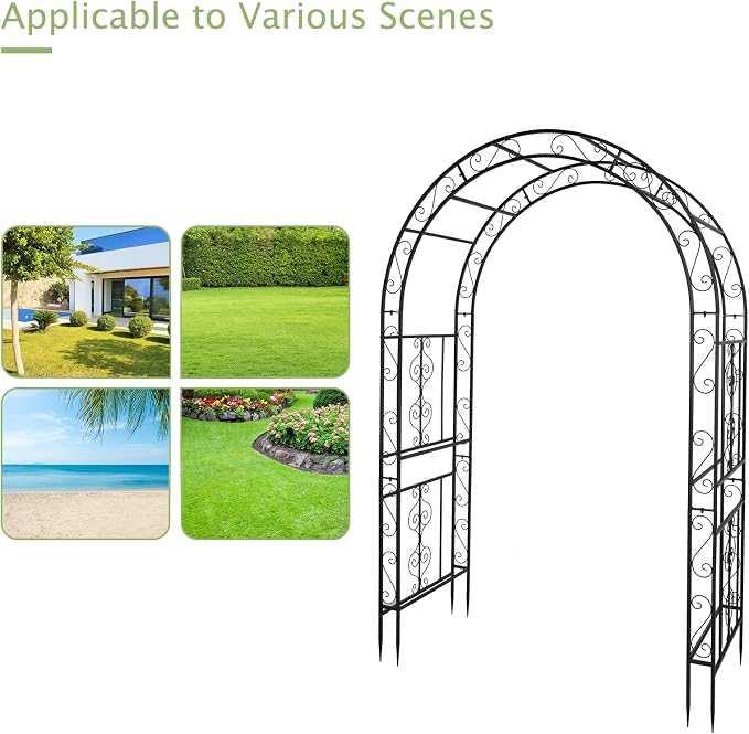 7FT Heavy Duty Steel Garden Arbor - Image 4