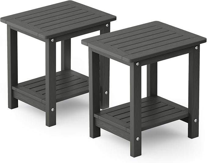 YEFU Outdoor Side Table for Patio: 16" HIPS Weather by YEFU