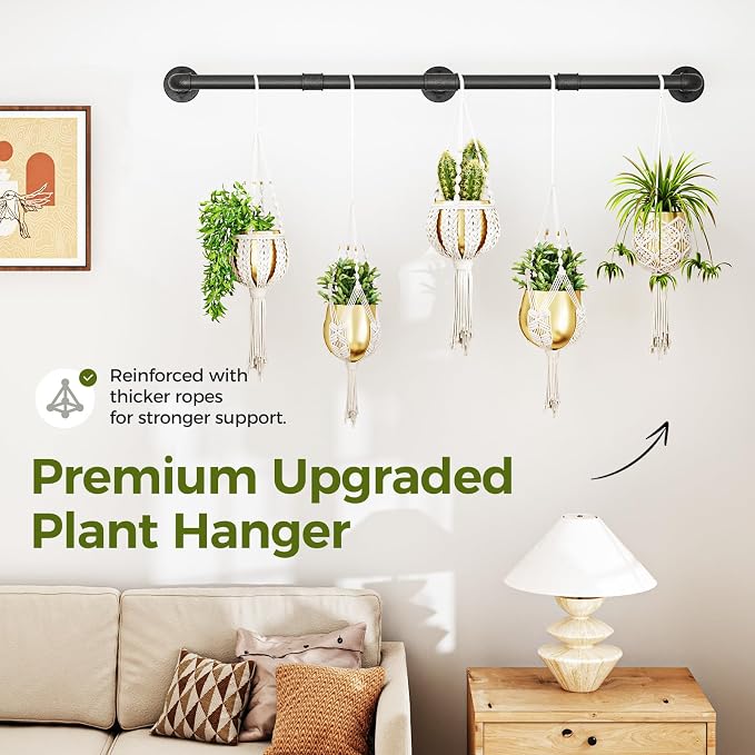 Bamworld Window Plant Hanger Indoor 63in Hanging Planters - Image 3