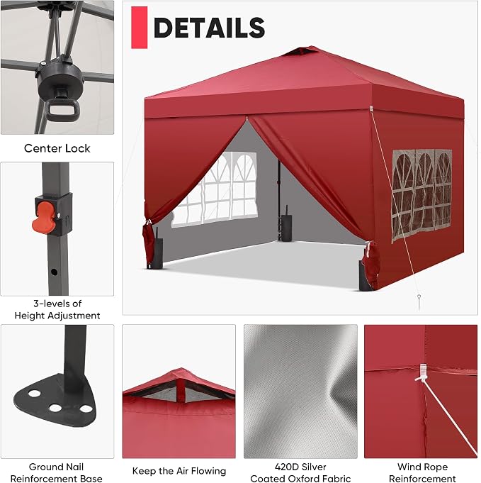 GDY 10x10 Pop Up Canopy Tent - Image 5